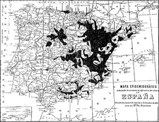 mapa del cólera 1885
